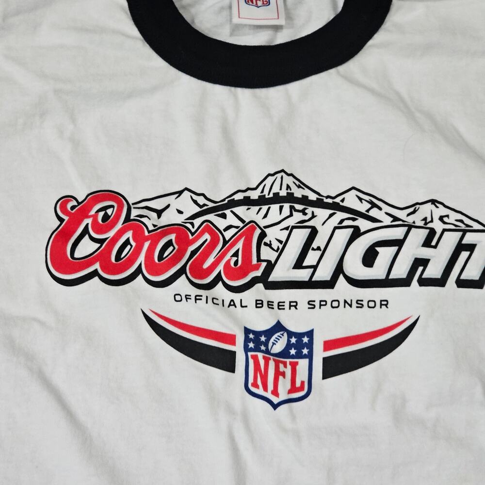 Vintage NFL Coors Light T -Shirt ‎  XL  White Blue